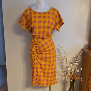 THE KIT.  Rucheted Mididress